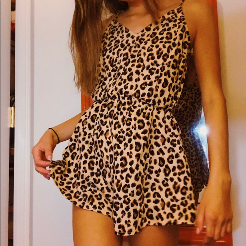 h&m cheetah print romper